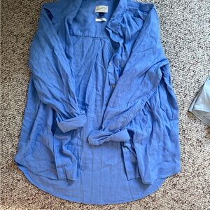 Blue oversized button up
